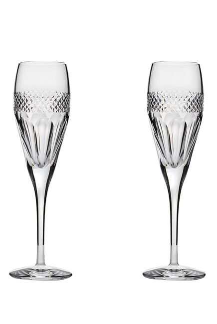 Diamond Champagne Flutes, Set of 2